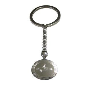 Oval Killer Whale Orca Pendant Keychain